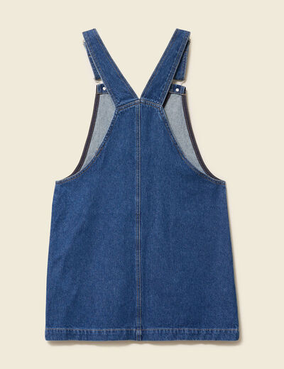 Robe en jeans col v à bretelles denim stone femme
