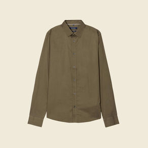 Chemise manches longues vert kaki homme