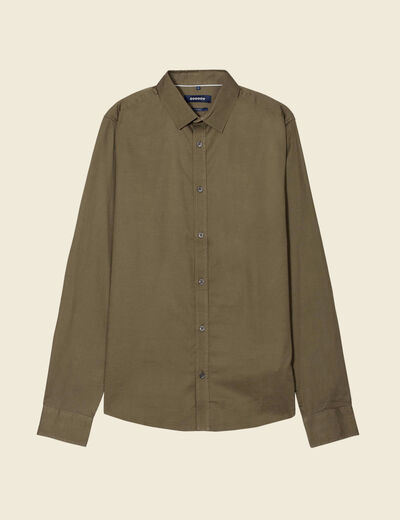Chemise manches longues vert kaki homme
