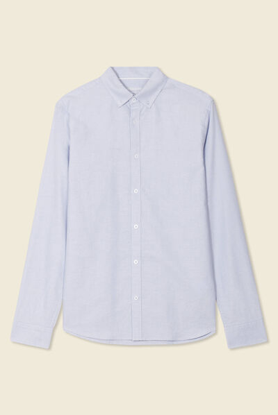 Chemise manches longues bleu clair homme