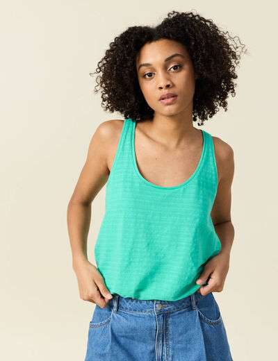 Débardeur sans manches vert turquoise femme