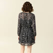 Robe évasée manches longues noir femme