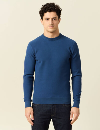 Pull éco-responsable bleu foncé homme