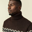 Pull moyenne maille col rond sable homme
