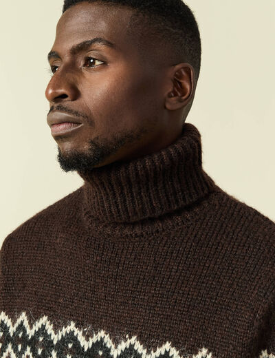 Pull moyenne maille col rond sable homme