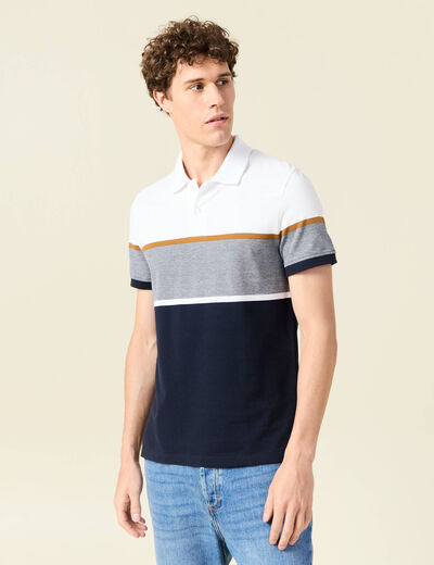 Polo manches courtes blanc homme