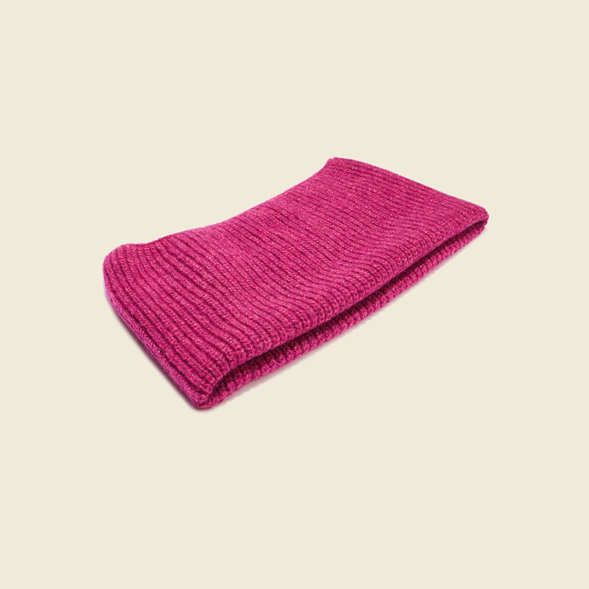 Snood tricoté fabriqué en France rose fushia femme