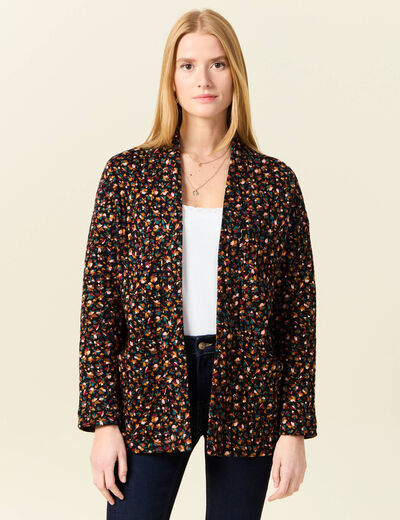 Gilet manches longues multicolore femme