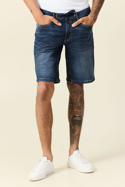 Bermuda confort ultra stretch denim brut homme