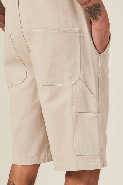 Salopette short droite beige homme