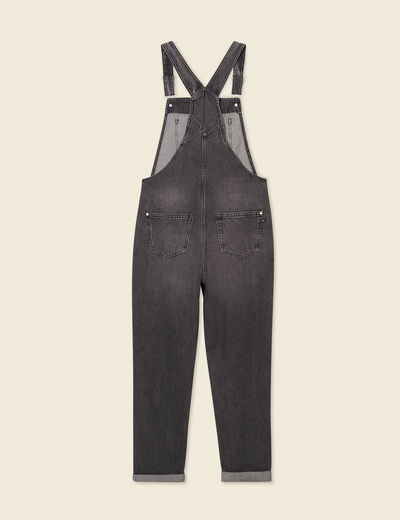 Salopette en jean denim gris femme