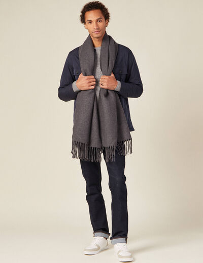 Pull manches longues gris homme