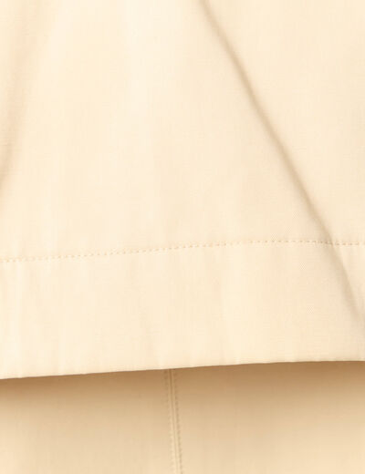 Trench oversize court col tailleur beige femme