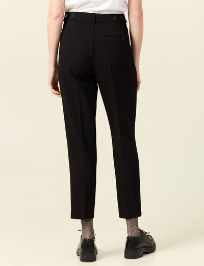 Pantalon cigarette à pinces noir femme
