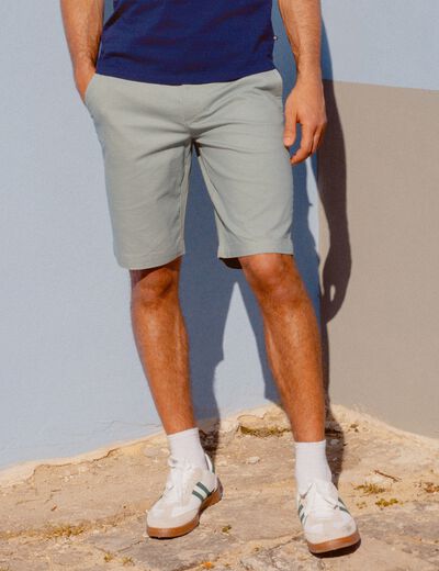 Bermuda droit éco-responsable vert clair homme