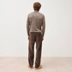 Pantalon droit en velours longueur 32 marron fonc&eacute; homme