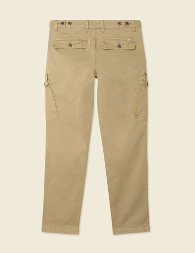 Pantalon cargo droit beige homme