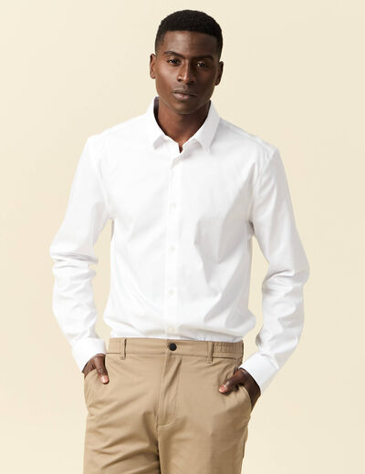 Chemise manches longues blanc homme