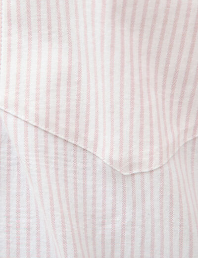Chemise manches longues col am&eacute;ricain rose poudr&eacute;e homme