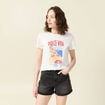 T-shirt manches courtes ecru femme