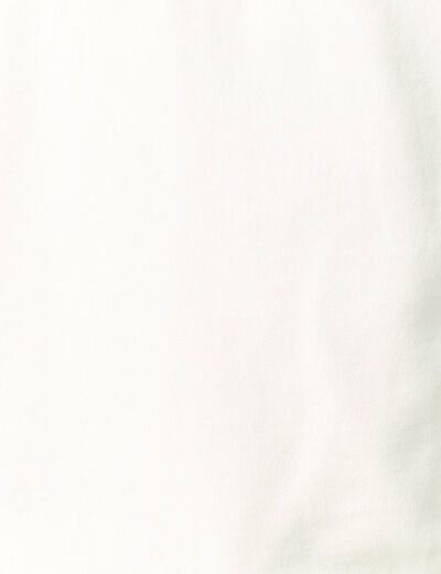 Sweat manches longues col zipp&eacute; en coton ecru homme