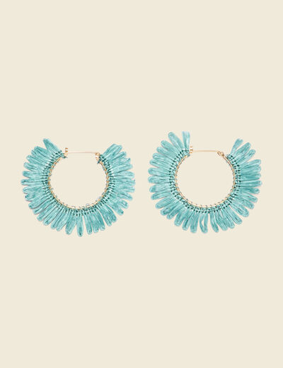 Boucles d'oreilles cr&eacute;oles vert pastel femme