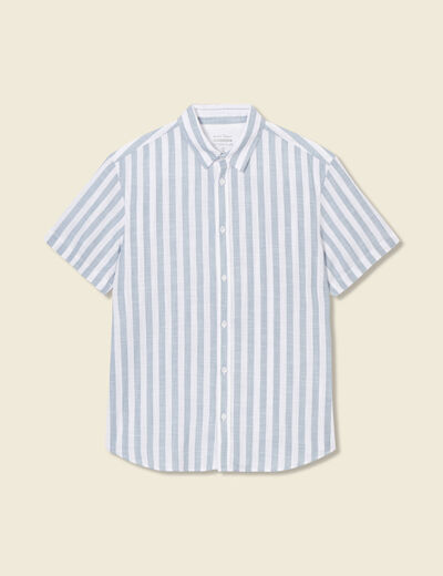 Chemise manches courtes bleu gris homme