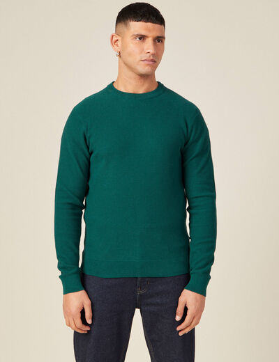 Pull éco-responsable vert canard homme