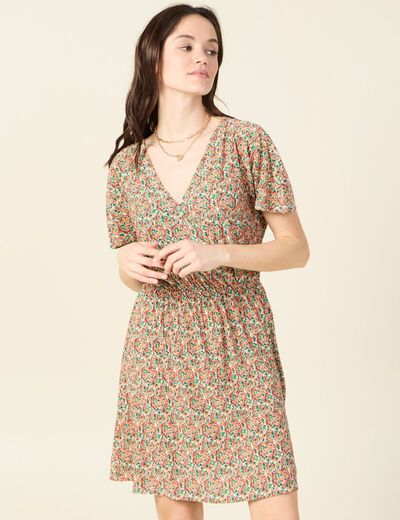 Robe droite fluide blanc femme