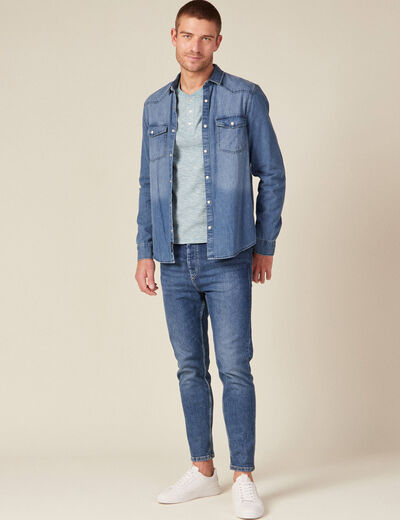 T-shirt éco-responsable bleu gris homme