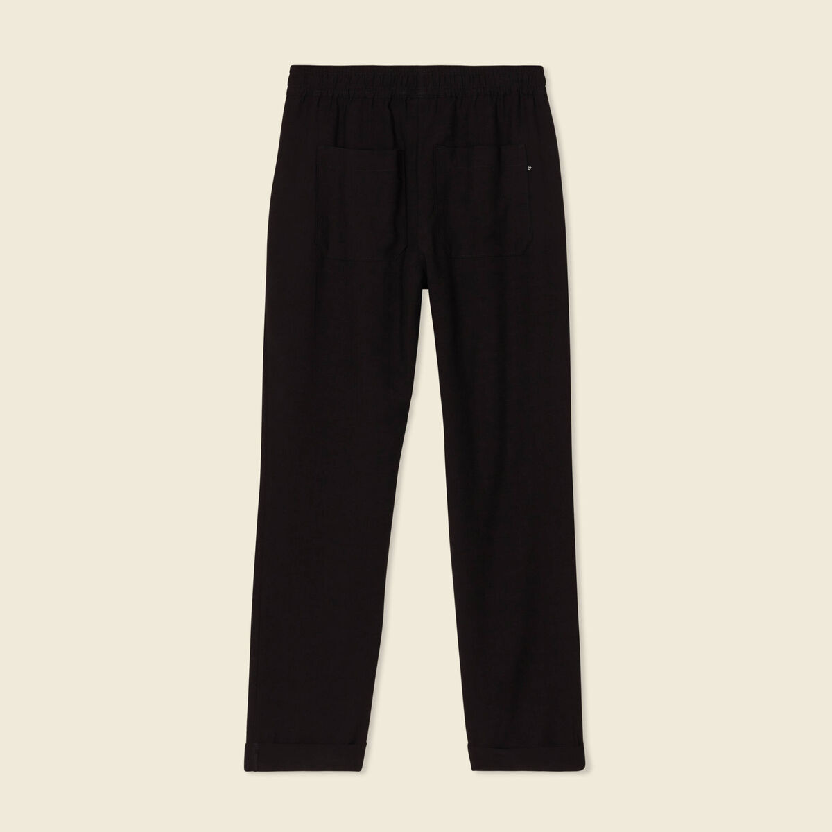 Pantalon droit à coulisse noir femme