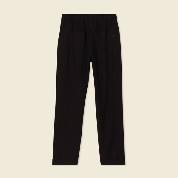 Pantalon droit à coulisse noir femme