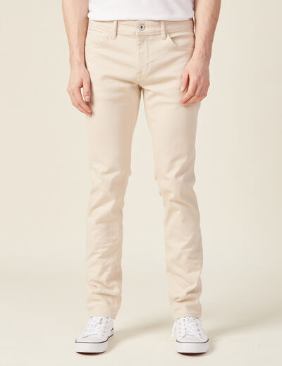 Jeans slim beige homme