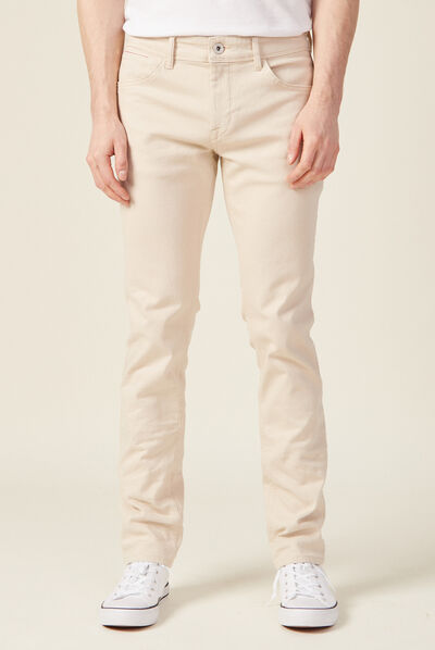 Jeans slim beige homme