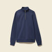 Sweat col montant manches longues bleu marine homme