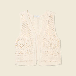gilet sans manches ecru femme Gilet sans manches ecru femme