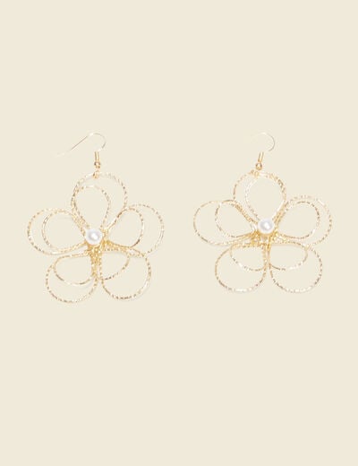 Boucles d'oreilles pendantes couleur or femme