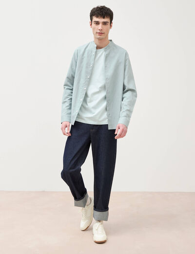 Chemise manches longues vert clair homme