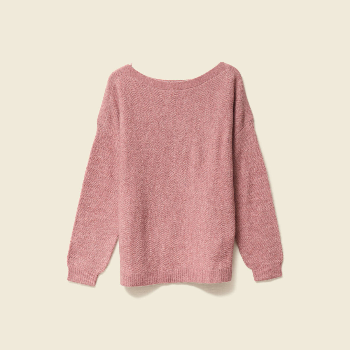 Pull manches longues rose pastel femme