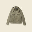 Blouson col montant à capuche vert kaki homme