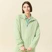 Sweat manches longues col camionneur vert clair femme