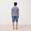 Polo manches coude bleu gris homme