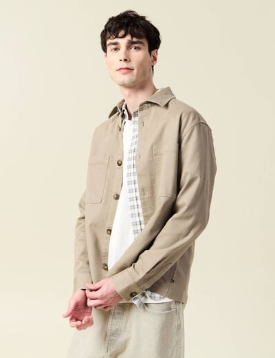 Surchemise manches longues sable homme