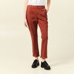 Pantalon chino cigarette rouge foncé femme