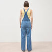 Salopette loose en jeans denim bleach femme