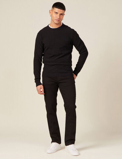 Jeans regular denim noir homme