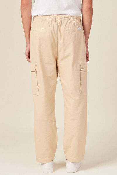 Pantalon cargo beige homme