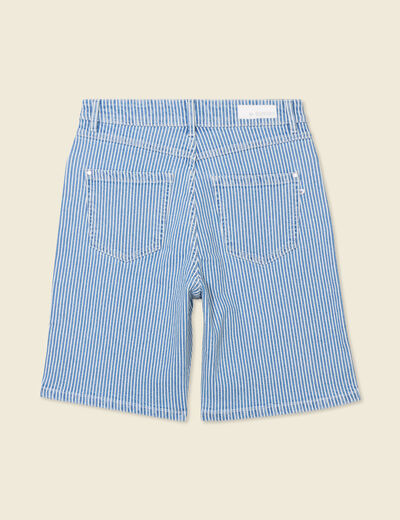 Bermuda droit en jean denim stone femme
