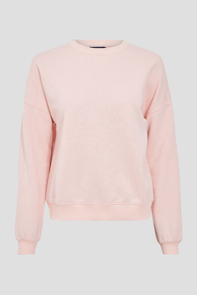 Sweat manches longues rose clair femme