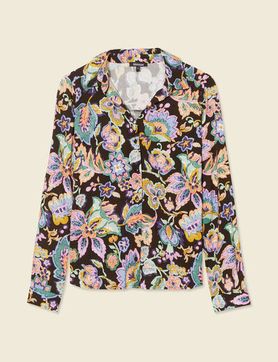 Chemise manches longues multicolore femme